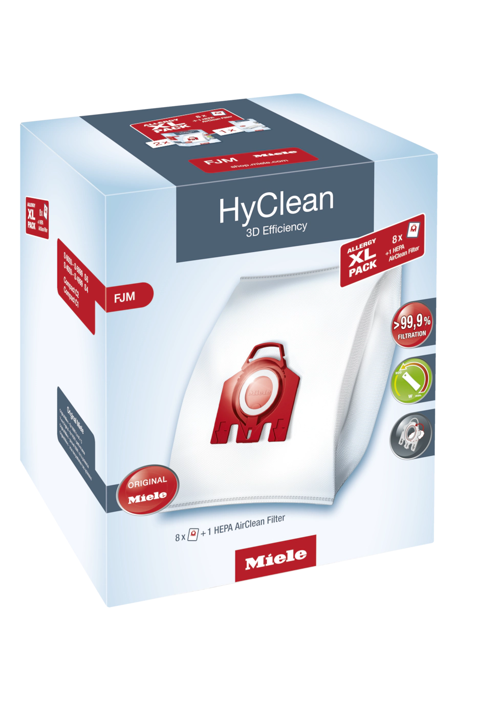 Комплект мешков пылесборников Allergy XL Pack 2 HyClean FJM + фильтр HA 50 Miele купить в Иркутске | Всегда в наличии! | Артикул 10632910 | Официальный сайт