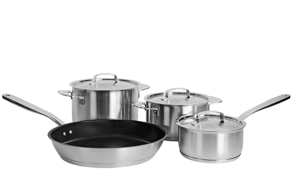 Комплект посуды All Steel с логотипом Miele 4 предмета KMTS 5704-2 Miele купить в Иркутске | Всегда в наличии! | Артикул 11945190 | Официальный сайт